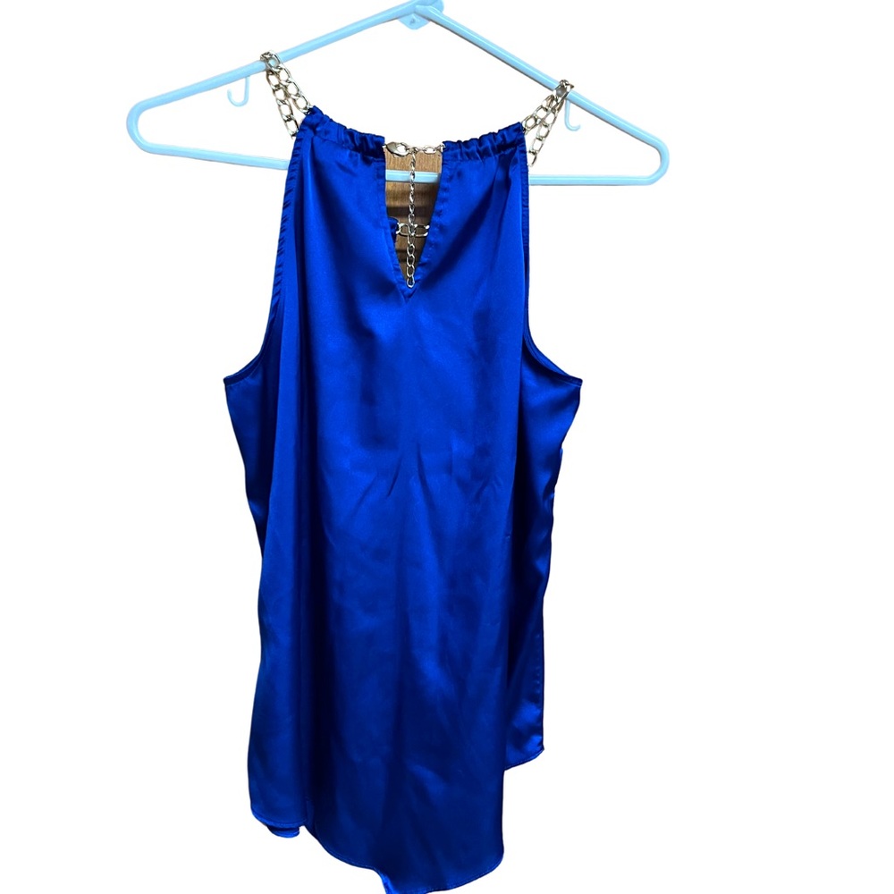 INC royal blue halter top